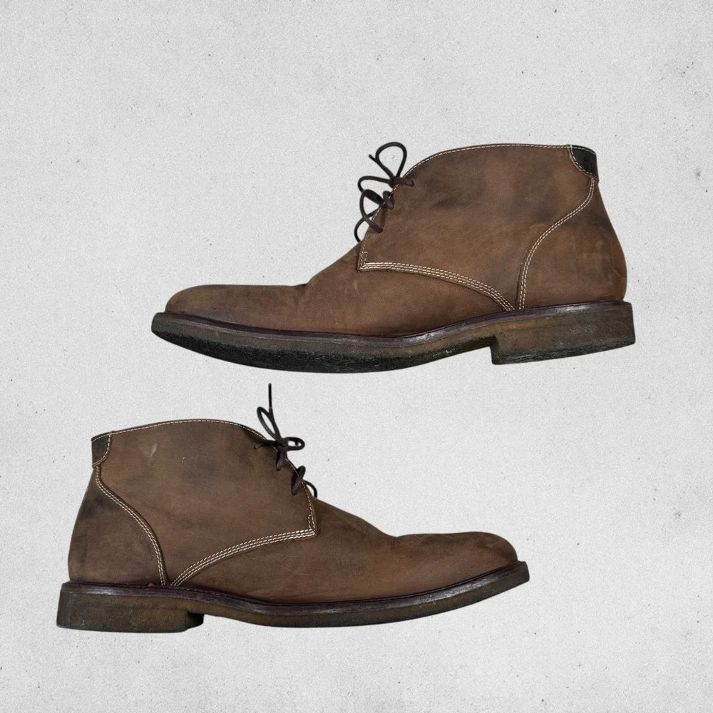 Johnston & Murphy Mens Brown Leather Chukka Copeland‎ Desert Boots 11M 25-1870